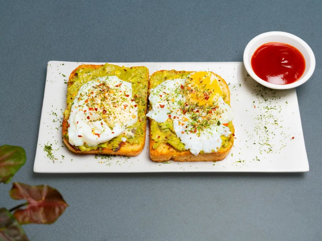 Avocado and poached egg toast served at Cafe Grey